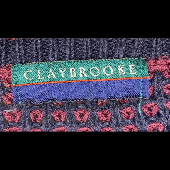 Men’s XXL Burgundy & Navy Clay Sweater - Picture 3 of 4